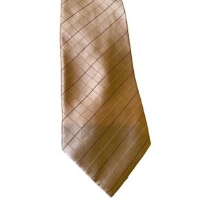 Calvin Klein Tie Gold With Stripes New